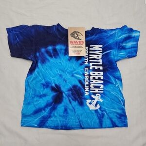 New Waves boys size 2T Blue Tye Dye myrtle shirt #L001